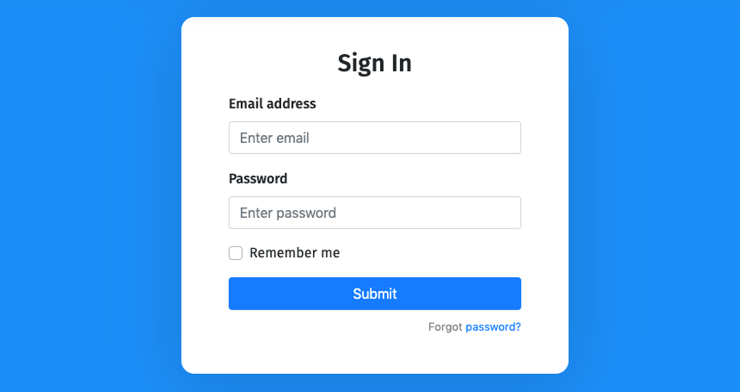 Sign up id. Sign in. Login Page React. React Bootstrap. Sign in login.